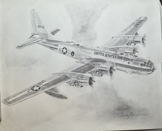 B-50 Superfortress  Black & White 16" x 20" Print