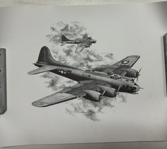 B-17 #2 Black & White 16" x 20" Print