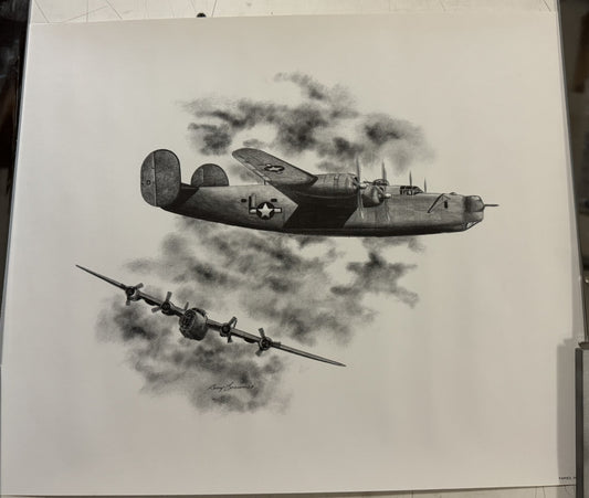 B-24 Liberator Black & White 16" x 20" Print