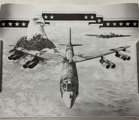 B-52 Strato-Fortress Black & White 16 x 20 Print