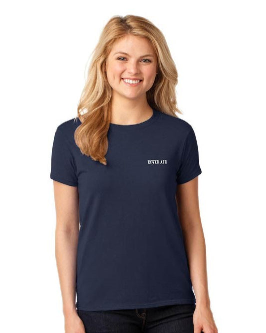 Dover AFB Embrioidered Women's T-shirt Navy