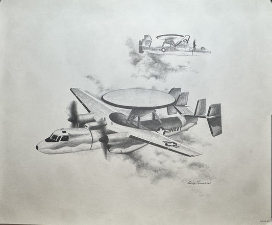 E-3 Hawkeye Black & White 16" x 20" Print