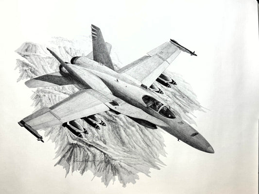 F-18 #1 Black & White 16" x 20" Print