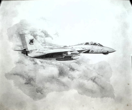 F-14 Tomcat #1 Black & White 16" x 20" Print