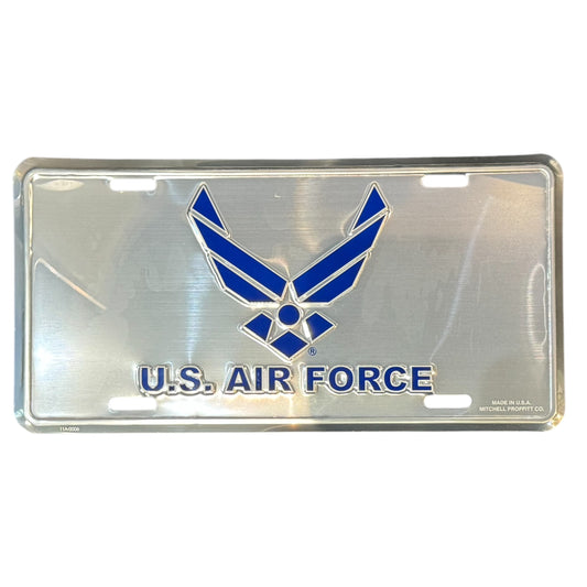 Air Force New Wing Chrome License Plate