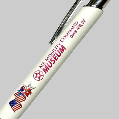 White Pen with Red imprint Flag with stars