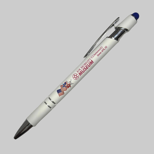 White Pen with Red imprint Flag with stars