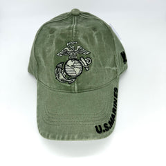 MARINES GLOBE and ANCHOR Embroidered Green cap