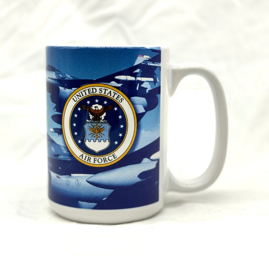 US Air Force Symbol & AF Crest Full Color Sublimation  Mug