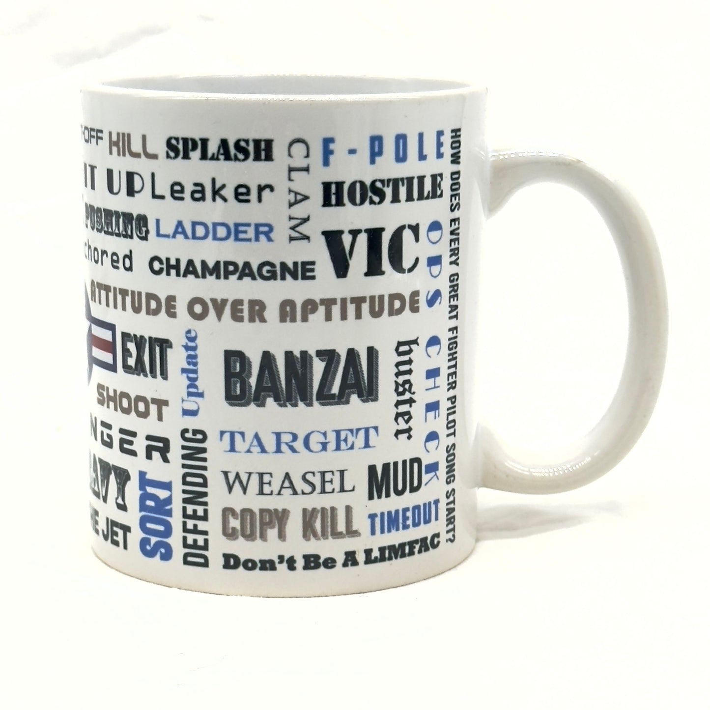 11oz White Ceramic Mug Fighter Pilot Talk Words