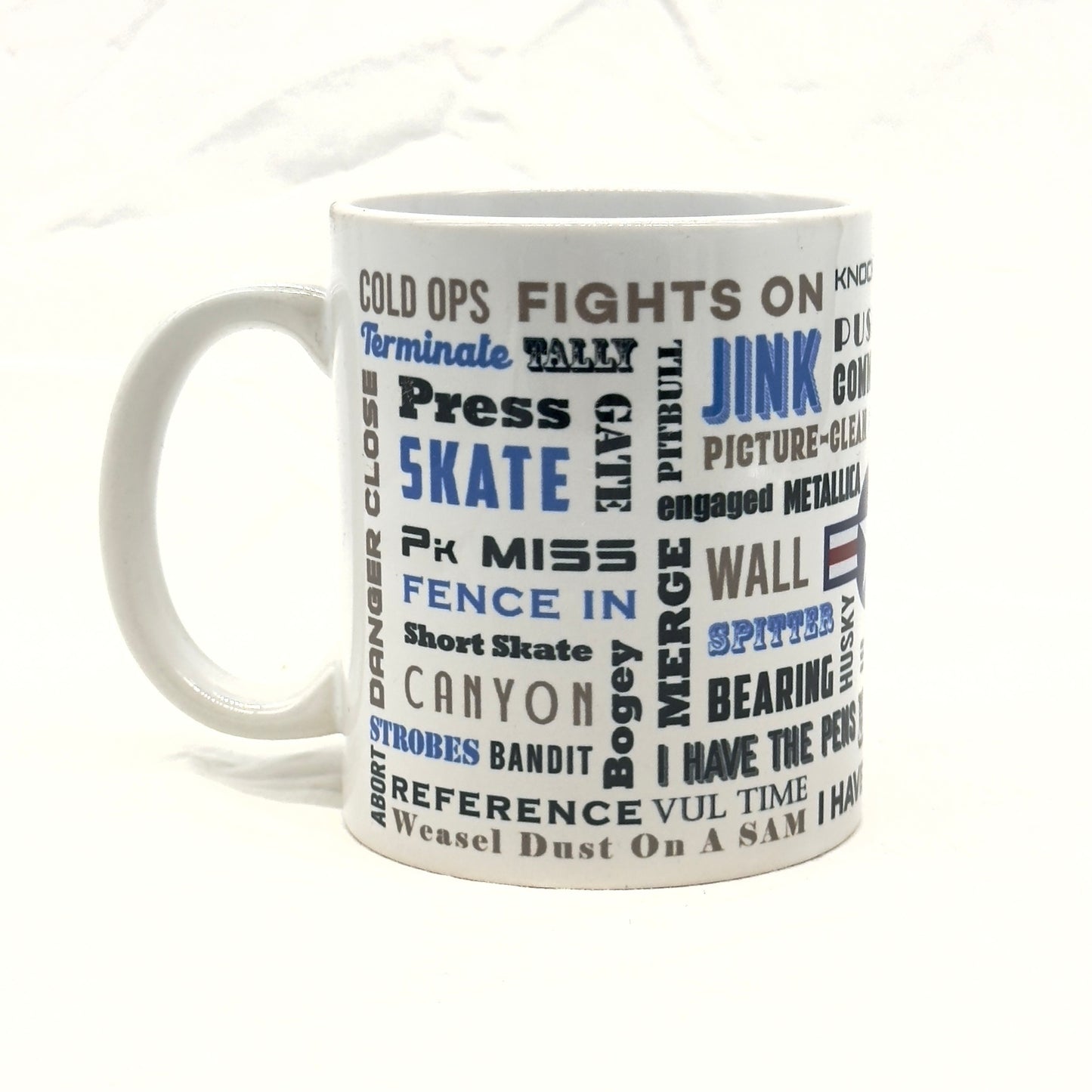 11oz White Ceramic Mug Fighter Pilot Talk Words