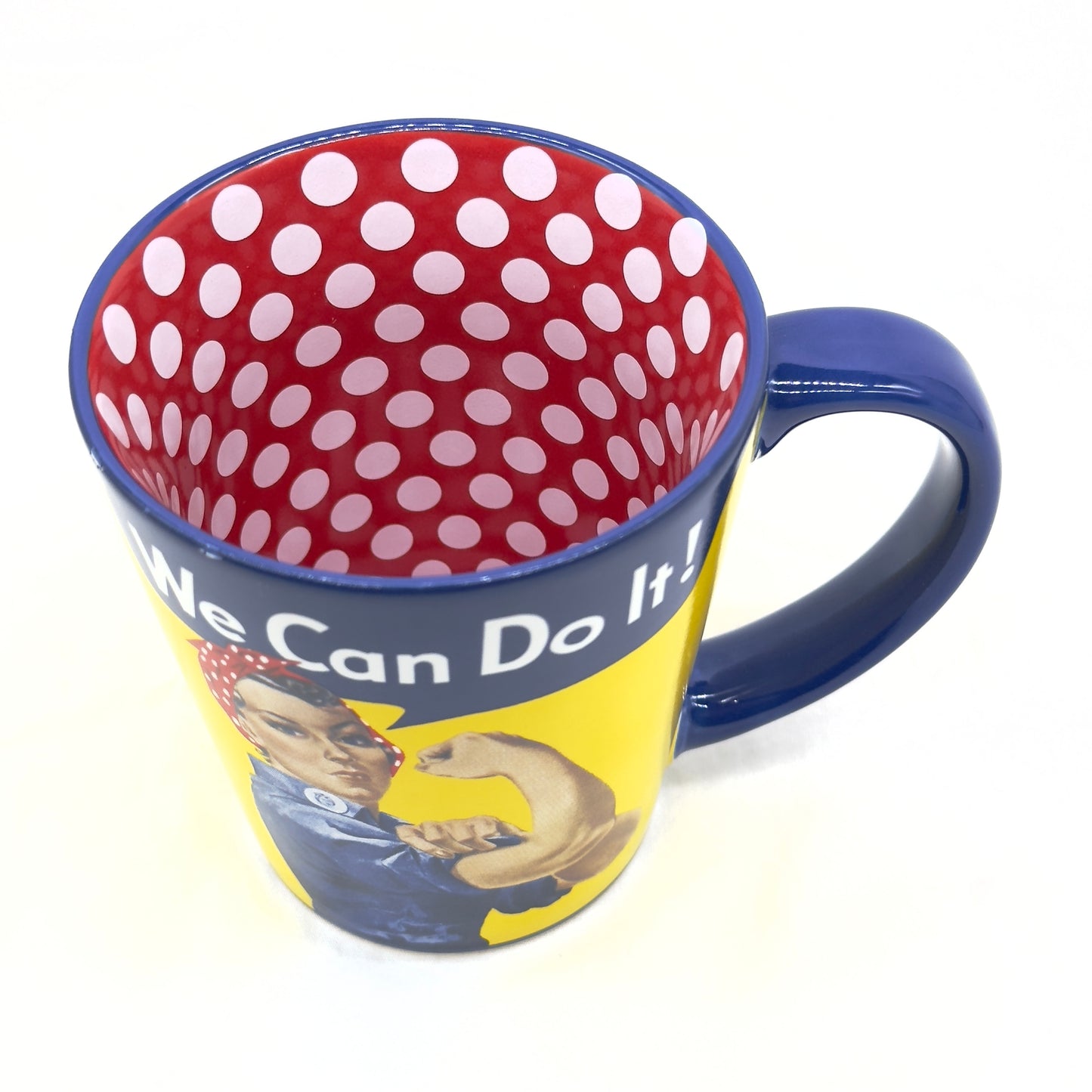 Rosie the Riveter We Can Do it! Coffee Mug with Polka Dots