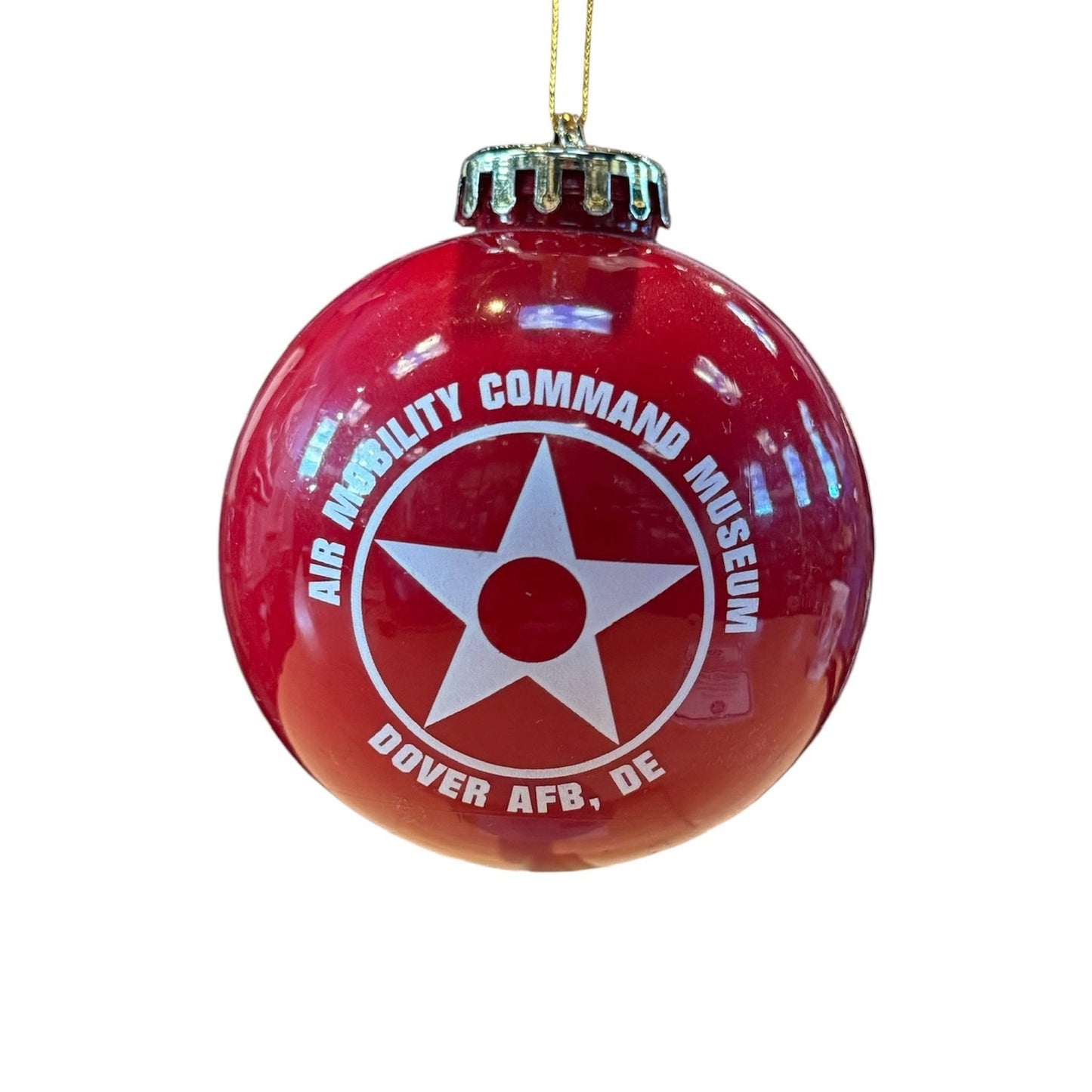 Air Mobility Command Round Ornament Red