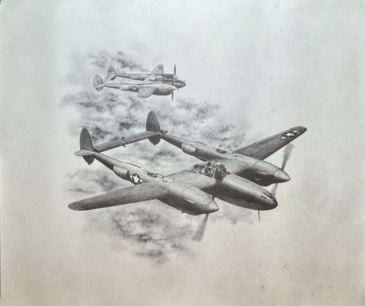 P-38 #2 Black & White 16" x 20" Print