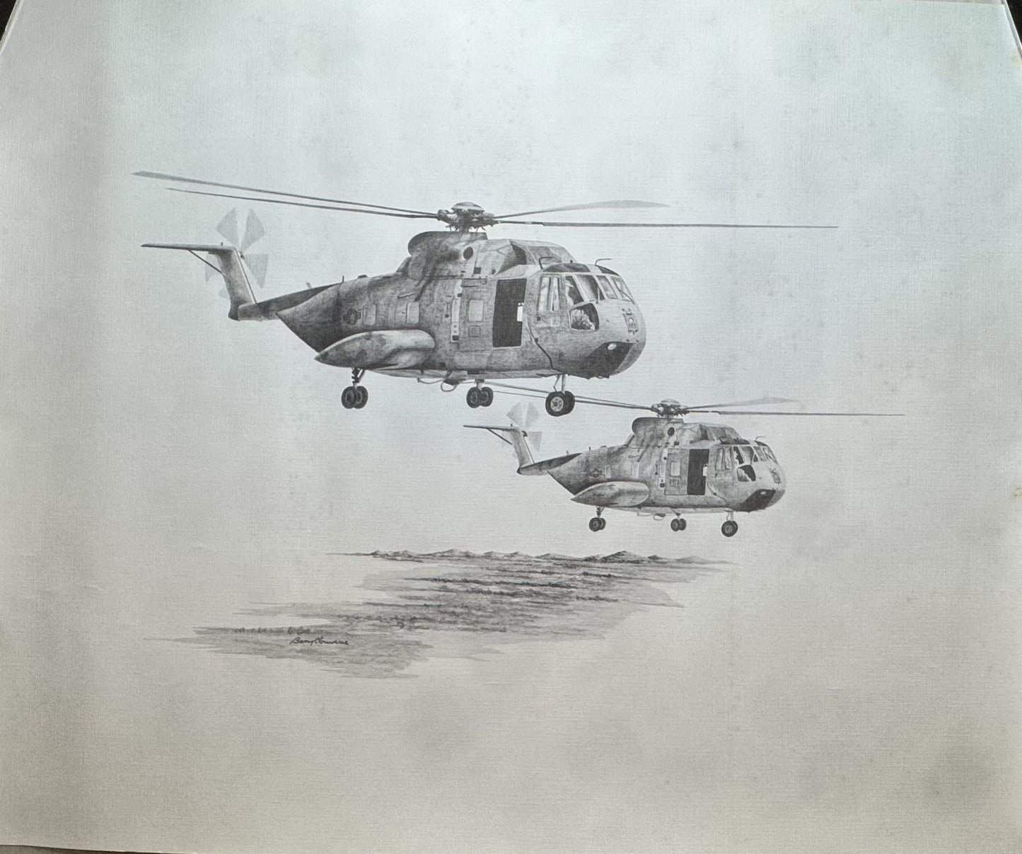 SH-3 Sea King Black & White 16" x 20" Print