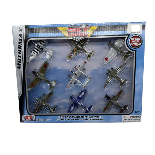 WWII Aircraft Playset Die-Cast Planes - set of 9
