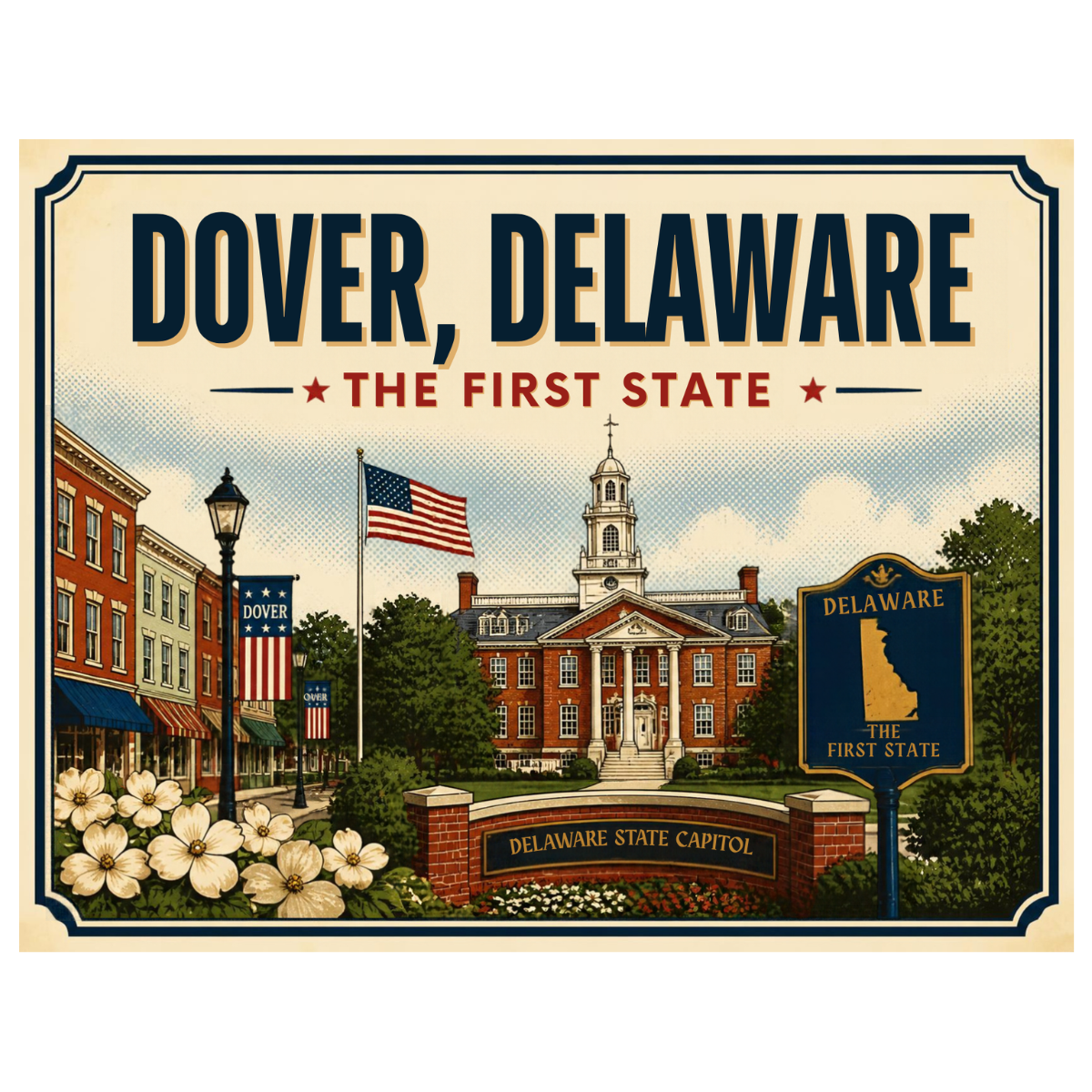 Downtown Dover Postcard