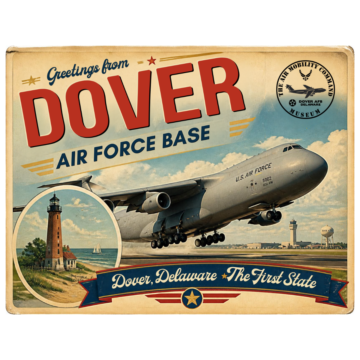 Vintage Dover AFB Postcard