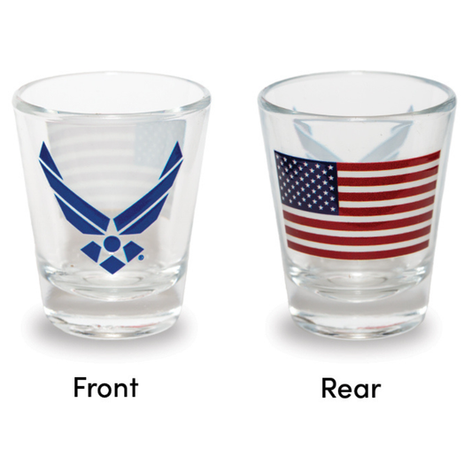 U.S. Air Force With American Flag Shot Glass