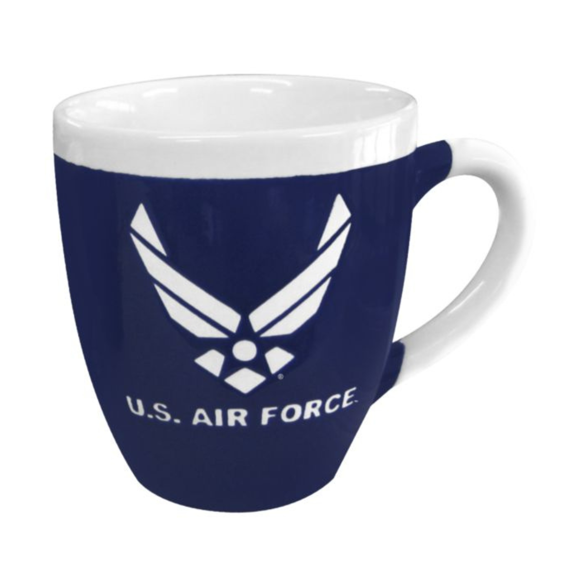 US Air Force Symbol on 16 oz Cobalt/White 2-Color Mug