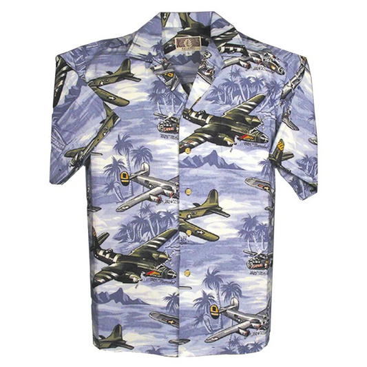 Blue Lagoon Hawaiian WWII Bombers Shirt