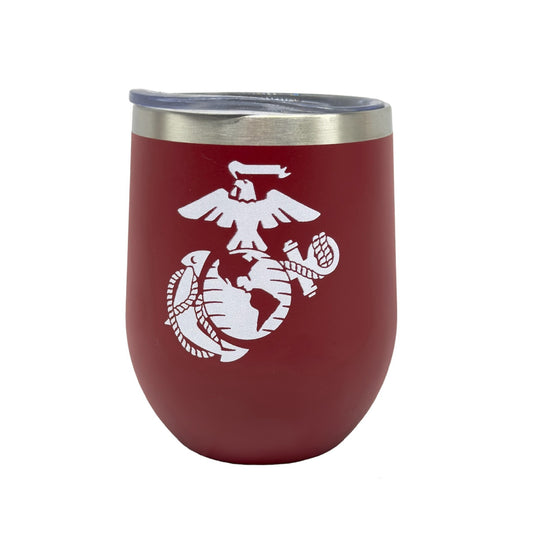 US Marines Stainless Steel Stemless Wine Tumbler 11oz Red