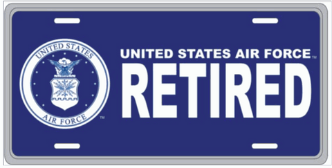 U.S. Air Force Retired with Crest License Plate