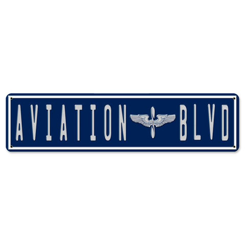 Aviation Blvd Metal Sign