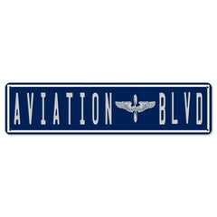 Aviation Blvd Metal Sign
