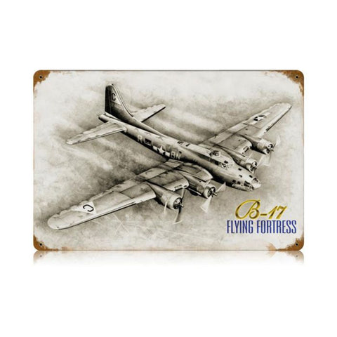 B-17 Flying Fortress Vintage Metal Sign