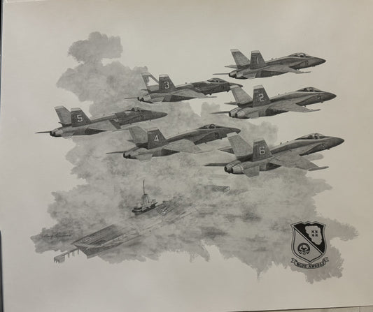 Blue Angels #2 Black & White 16" x 20" Print