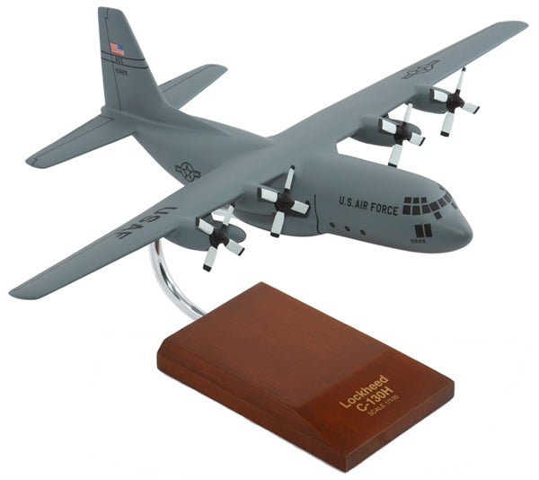 C-130H Grey 1/100 Hercules Hand Carved Wood Model