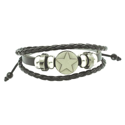 BEADED LEATHER STAR BRACELET