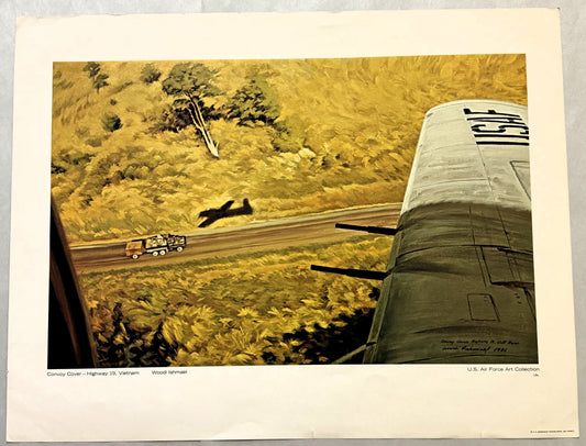 Convoy Cover - Highway 19, Vietnam Woodi Ishmael US Air Force Art Collection Poster VINTAGE