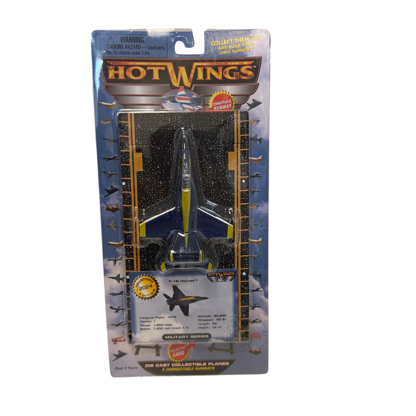 Hot Wings F-18 Blue Angels Diecast with Runway