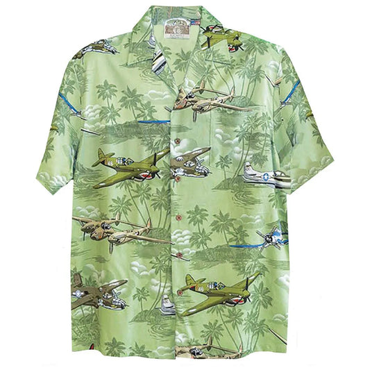 Green WWII Hawaiian Shirt