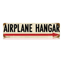 Airplane Hangar Right Metal Sign