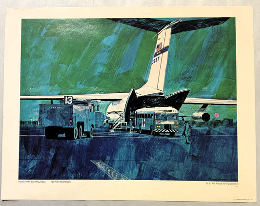 Home with the wounded Norman Nicholson US Air Force Art Collection Poster VINTAGE