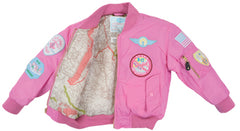 Girl's Pink MA-1 Flight Jacket