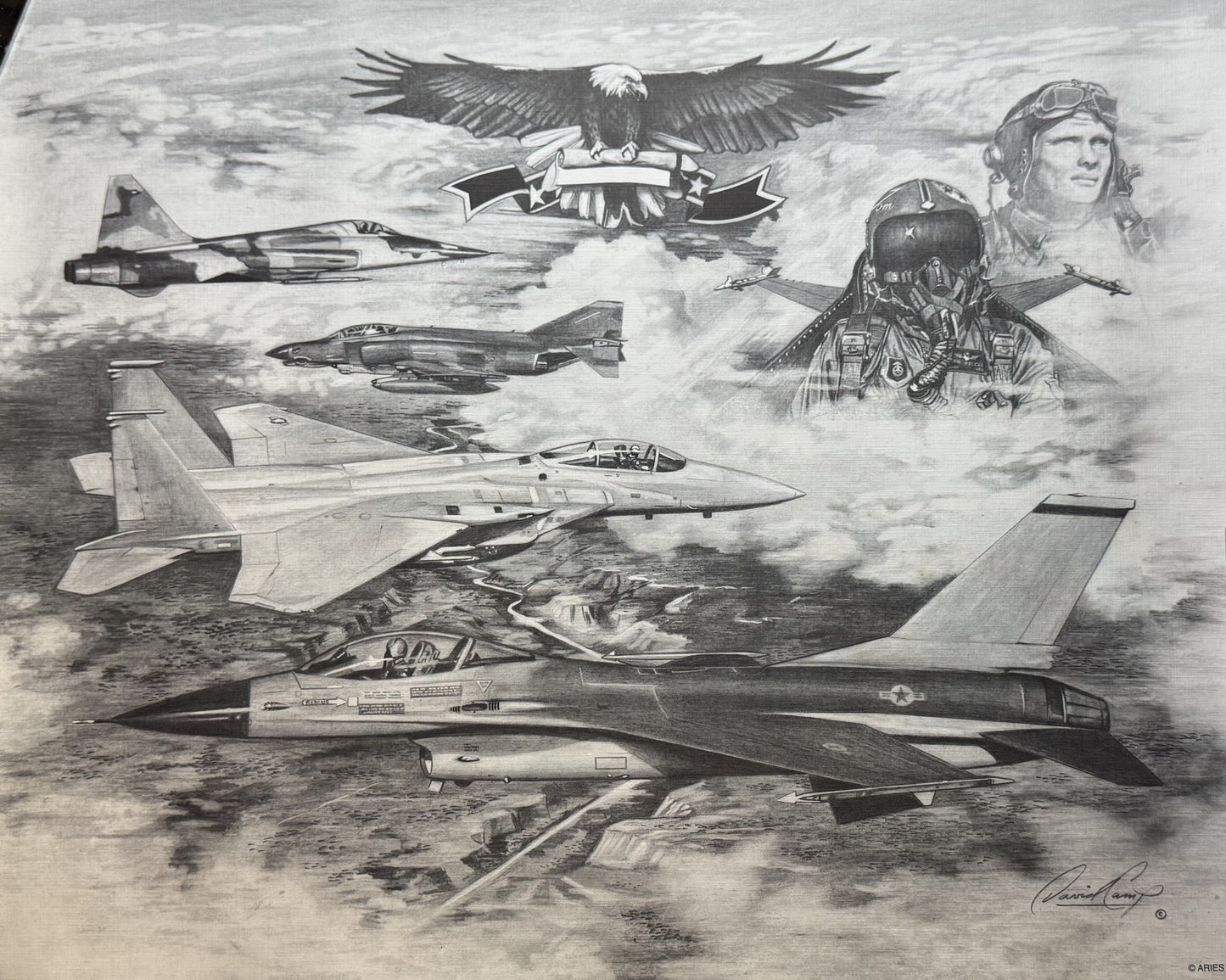 Tactical Air Command #1 Black & White 16" x 20" Print