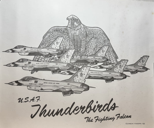 Thunderbirds #1 The Fight Falcon Black & White 16" x 20" Print