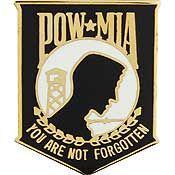 POW MIA 1" Pin Black