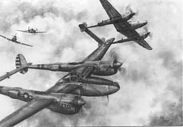 16"x20" P-38 B&W Print