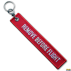Remove Before Flight Embroidered Keychain
