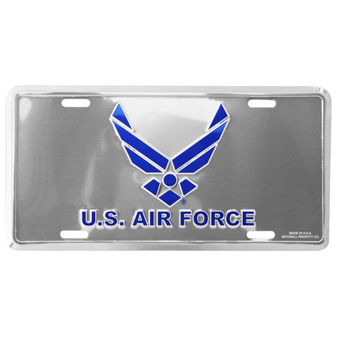Air Force New Wing Chrome License Plate